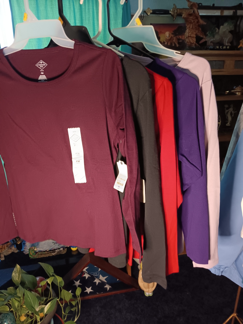 St. John's Bay Long Sleeve Crewneck Top - Plum,  Bundle Of 5